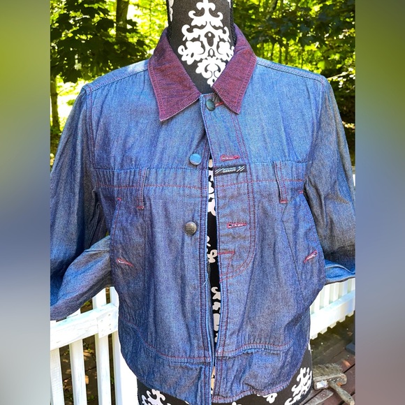 marithe francois girbaud vintage two-toned denim jacket. Size L - Picture 1 of 7
